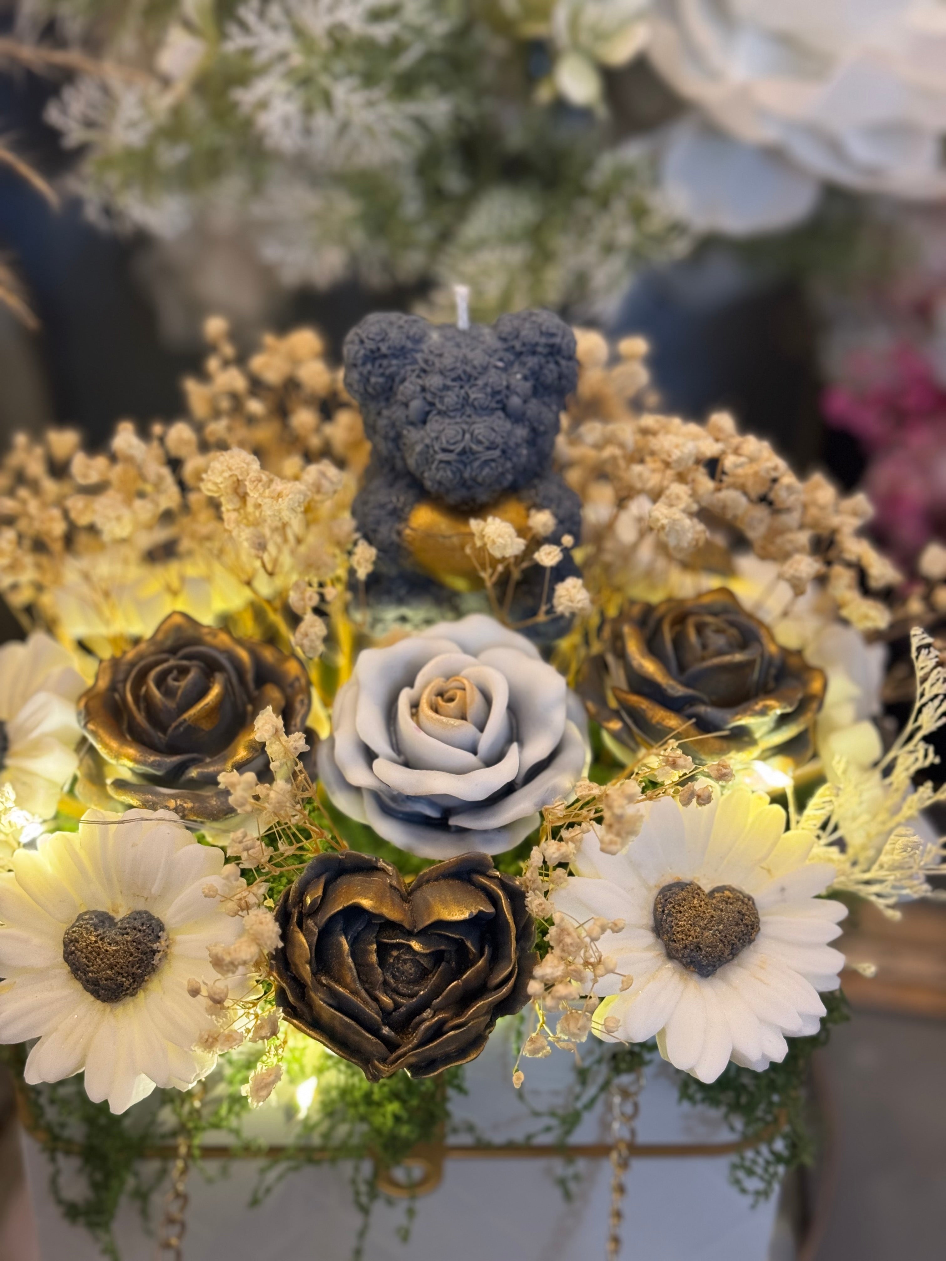 Flower Bouquet with Teddy Bear