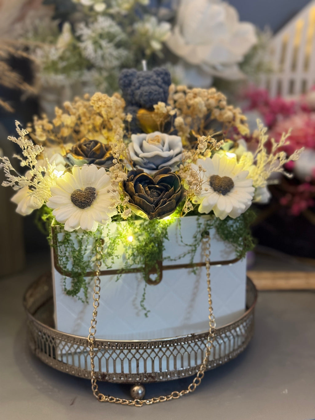 Flower Bouquet with Teddy Bear