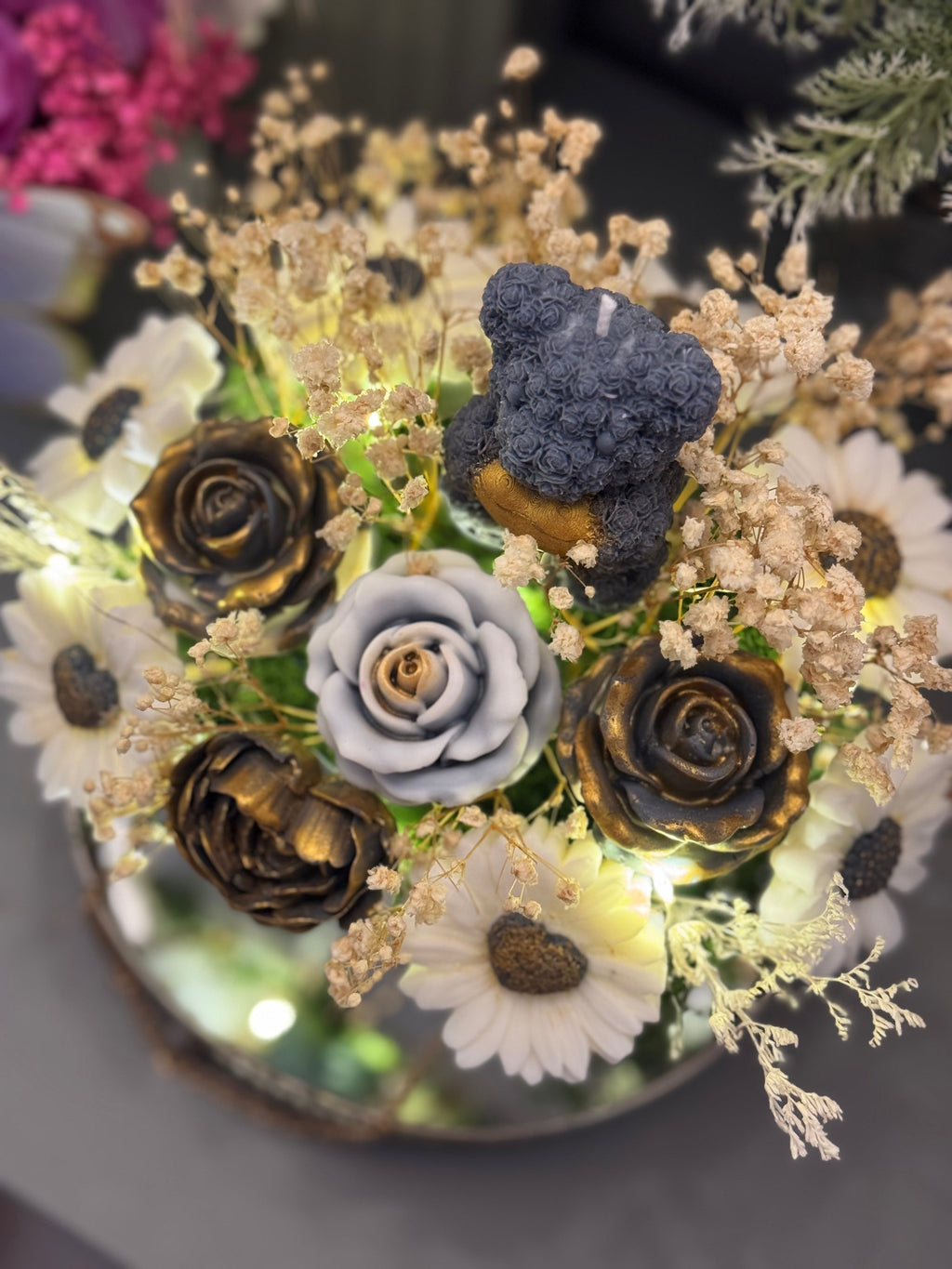 Flower Bouquet with Teddy Bear