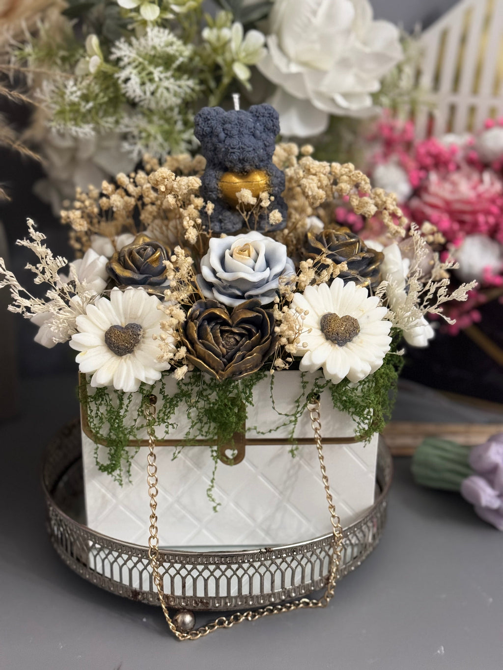 Flower Bouquet with Teddy Bear