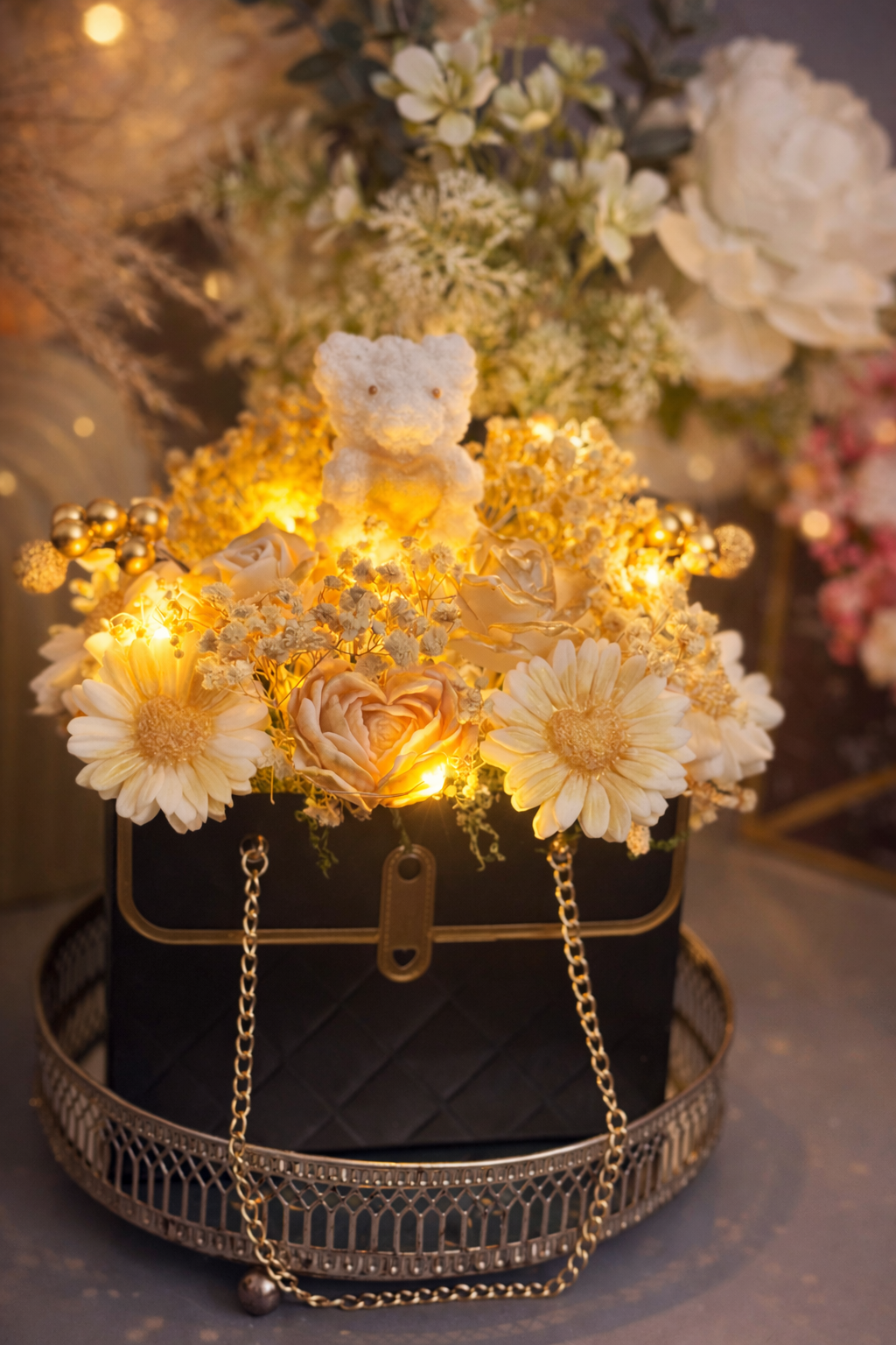 Flower Bouquet with Teddy Bear